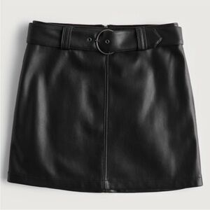 Hollister Ultra High Rise Belted Leather Skirt